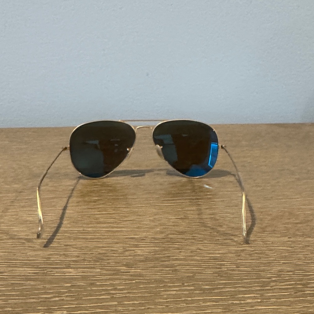 Ray-Ban Gold Frame with Blue Lenses Sunglasses - Picture 3 of 4